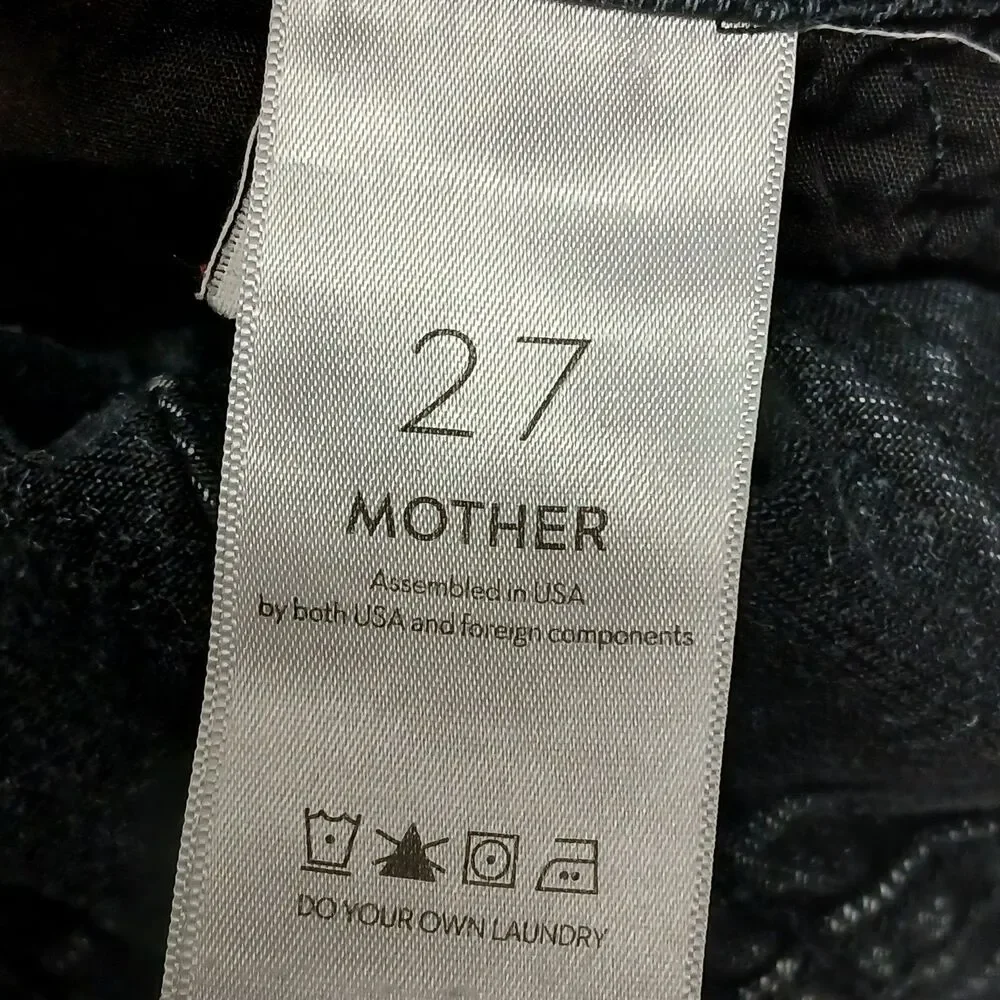 MOTHER Superior The Tomcat Ankle Jeans Wash on The Fly Black High Rise Size 27